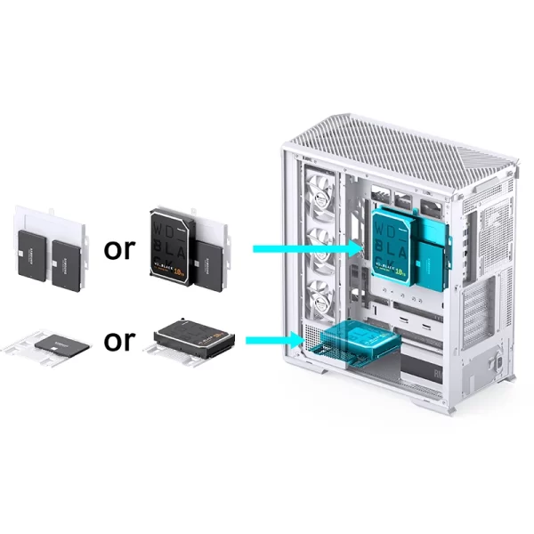 VỎ CASE PC JONSBO D400 WHITE - Ảnh 3
