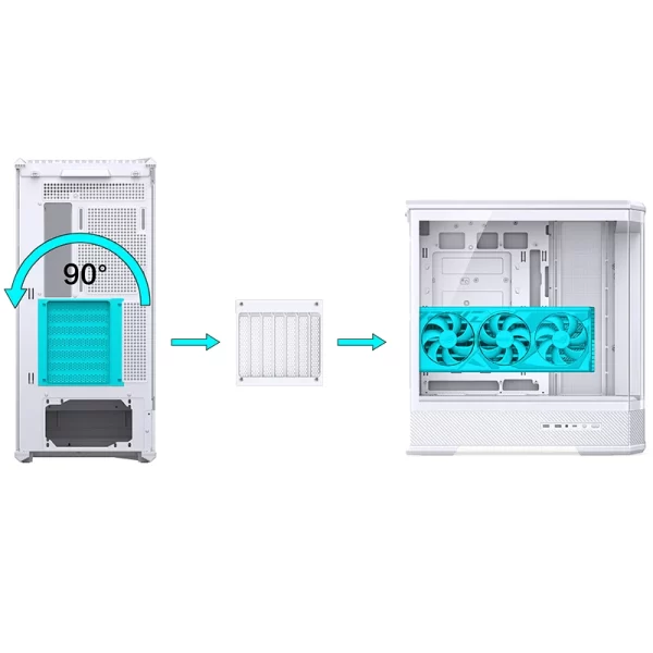 VỎ CASE PC JONSBO D400 WHITE - Ảnh 5