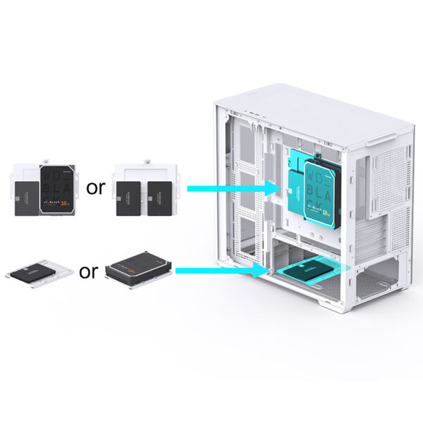 VỎ CASE PC JONSBO D300 WHITE - Hình ảnh 22