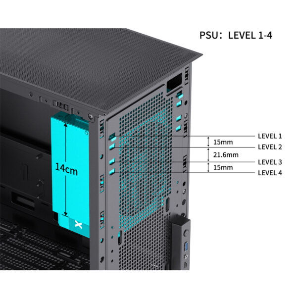 VỎ CASE PC JONSBO D31 MESH MINI TOWER M-ATX (BLACK) - Hình ảnh 18