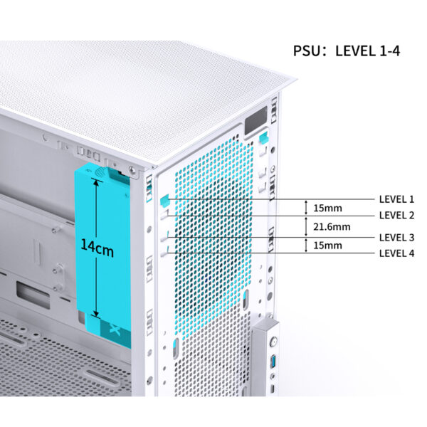 VỎ CASE PC JONSBO D31 MESH WHITE - Hình ảnh 17