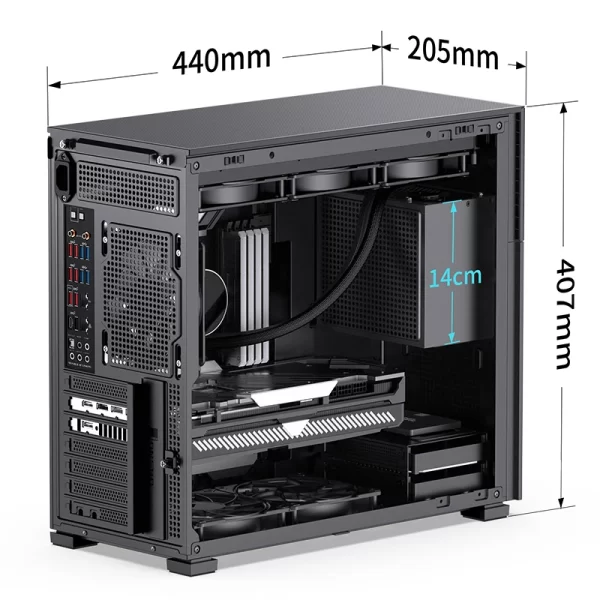 VỎ CASE PC JONSBO D41 MESH SCREEN BLACK - Ảnh 18
