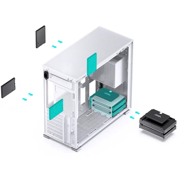 VỎ CASE PC JONSBO D41 MESH WHITE - Ảnh 7